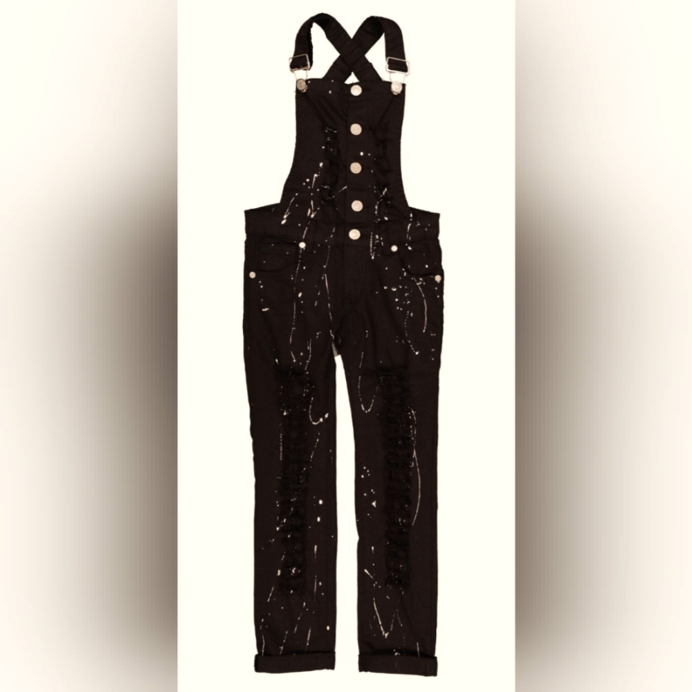 Girls paint splatter overall